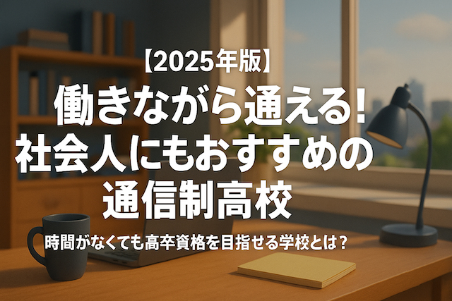 【2025年版】働きながら通える！社会人にもおすすめの通信制高校