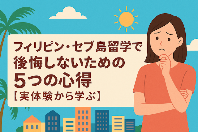 フィリピン・セブ島留学で後悔しないための5つの心得【実体験から学ぶ】