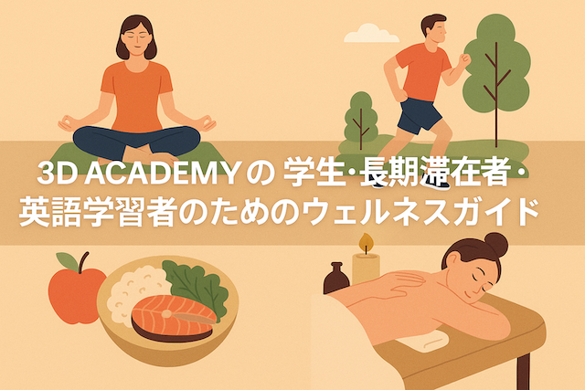 3D ACADEMYの学生・長期滞在者・英語学習者のためのウェルネスガイド