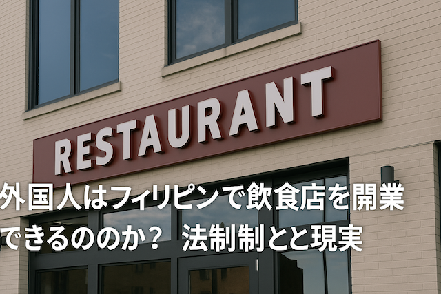 外国人はフィリピンで飲食店を開業できるのか？法制度と現実