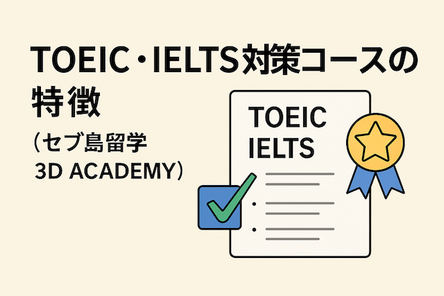 TOEIC・IELTS対策コースの特徴（セブ島留学3D ACADEMY）