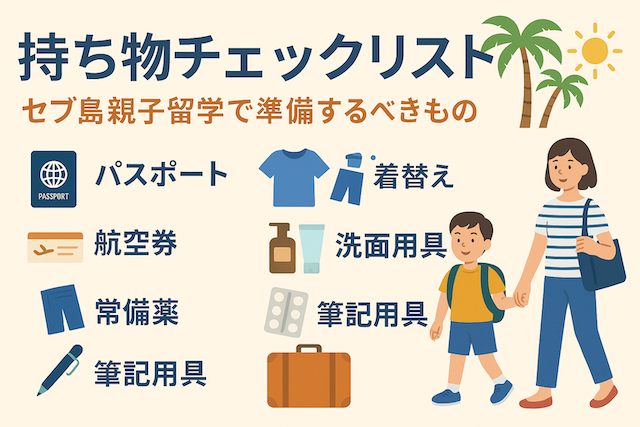 持ち物チェックリスト：セブ島親子留学で準備するべきもの