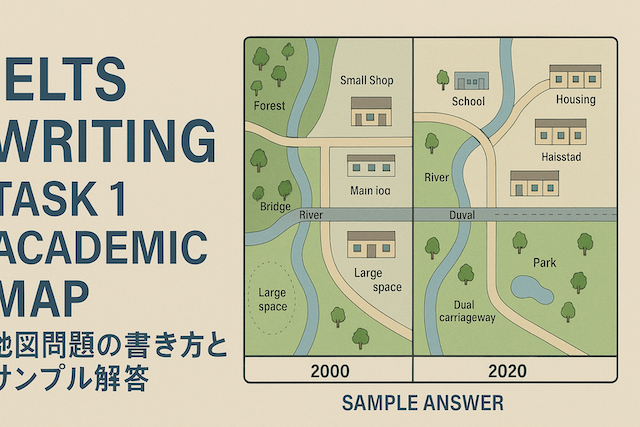 IELTSライティング Task 1 Academic Map（地図問題）の書き方とサンプル解答
