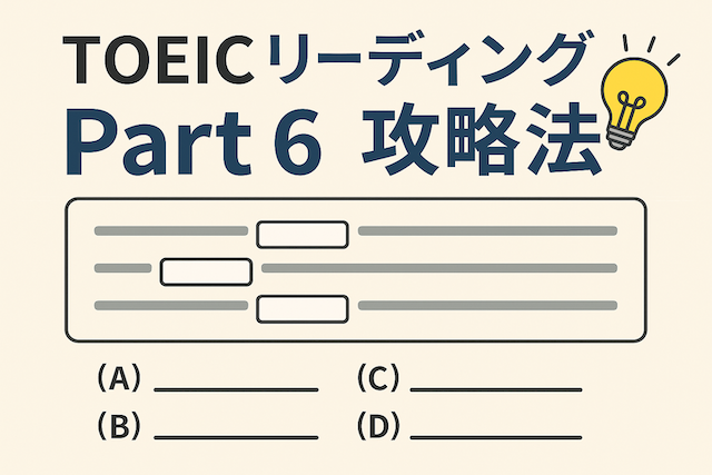 TOEICリーディング Part 6 攻略法（長文穴埋め）