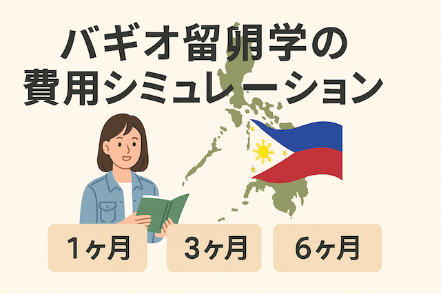 バギオ留学の費用シミュレーション（1ヶ月・3ヶ月・6ヶ月）