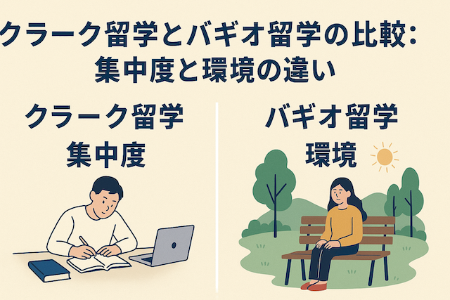 クラーク留学とバギオ留学の比較：集中度と環境の違い