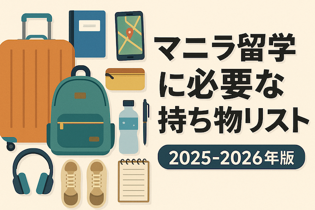 マニラ留学に必要な持ち物リスト【2025-2026年版】