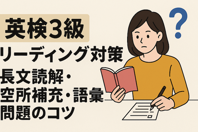 英検3級リーディング対策：長文読解・空所補充・語彙問題のコツ