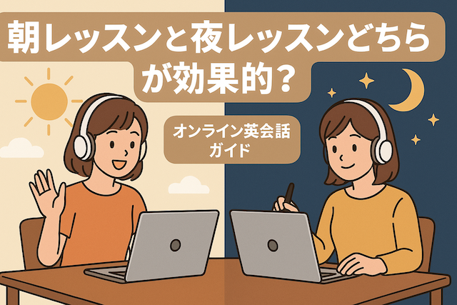 朝レッスンと夜レッスンどちらが効果的？:オンライン英会話ガイド