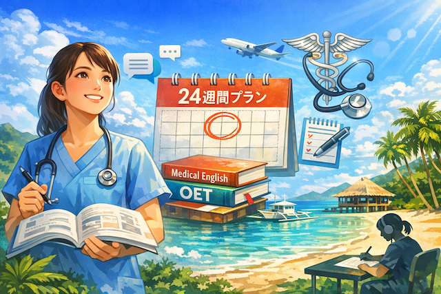 24週間プラン 初学者でも積み上げるセブ島留学 OET学習ロードマップ