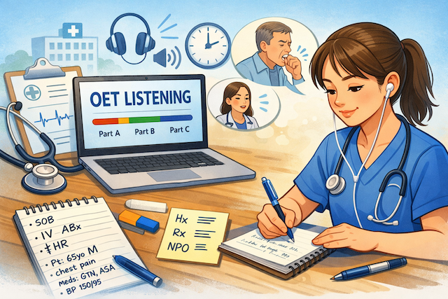OET Listeningの構成とメモの取り方（看護師向け）